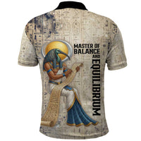 Thoth Polo Shirt Ibis Head and Ancient Scroll Egyptian Wisdom