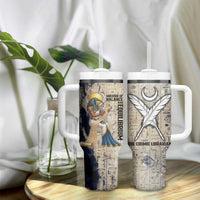 Thoth Tumbler With Handle Ibis Head and Ancient Scroll Egyptian Wisdom