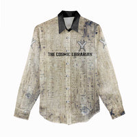 Thoth Women Casual Shirt Ibis Head and Ancient Scroll Egyptian Wisdom