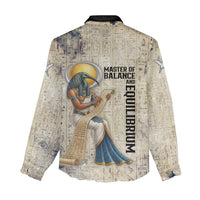 Thoth Women Casual Shirt Ibis Head and Ancient Scroll Egyptian Wisdom