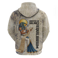 Thoth Zip Hoodie Ibis Head and Ancient Scroll Egyptian Wisdom