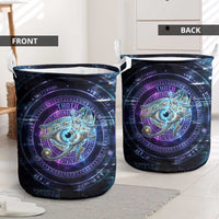Thoth Ancient Egyptian Cosmic Laundry Basket with Sacred Eye and Baboon Symbol Theme