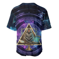 Thoth Ancient Egyptian Cosmic Baseball Jersey with Sacred Eye and Baboon Symbol Theme