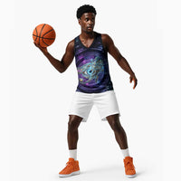 Thoth Ancient Egyptian Cosmic Basketball Jersey with Sacred Eye and Baboon Symbol Theme