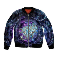 Thoth Ancient Egyptian Cosmic Bomber Jacket with Sacred Eye and Baboon Symbol Theme