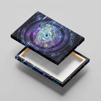 Thoth Ancient Egyptian Cosmic Canvas Wall Art with Sacred Eye and Baboon Symbol Theme