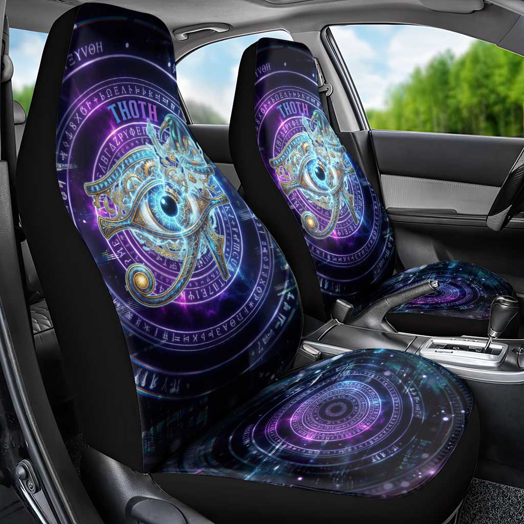 Thoth Ancient Egyptian Cosmic Car Seat Cover with Sacred Eye and Baboon Symbol Theme