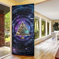 Thoth Ancient Egyptian Cosmic Door Cover with Sacred Eye and Baboon Symbol Theme