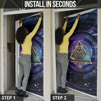 Thoth Ancient Egyptian Cosmic Door Cover with Sacred Eye and Baboon Symbol Theme