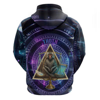Thoth Ancient Egyptian Cosmic Hoodie with Sacred Eye and Baboon Symbol Theme