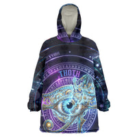 Thoth Ancient Egyptian Cosmic Kid Wearable Blanket Hoodie with Sacred Eye and Baboon Symbol Theme