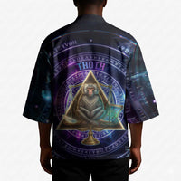 Thoth Ancient Egyptian Cosmic Kimono with Sacred Eye and Baboon Symbol Theme