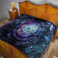 Thoth Ancient Egyptian Cosmic Quilt with Sacred Eye and Baboon Symbol Theme