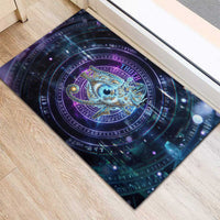 Thoth Ancient Egyptian Cosmic Rubber Doormat with Sacred Eye and Baboon Symbol Theme