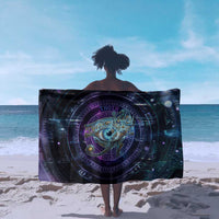 Thoth Ancient Egyptian Cosmic Sarong with Sacred Eye and Baboon Symbol Theme