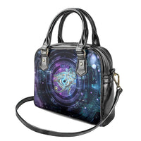 Thoth Ancient Egyptian Cosmic Shoulder Handbag with Sacred Eye and Baboon Symbol Theme