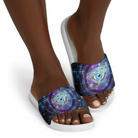 Thoth Ancient Egyptian Cosmic Slide Sandals with Sacred Eye and Baboon Symbol Theme