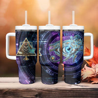 Thoth Ancient Egyptian Cosmic Tumbler With Handle with Sacred Eye and Baboon Symbol Theme