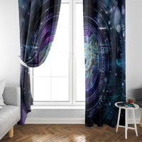 Thoth Ancient Egyptian Cosmic Window Curtain with Sacred Eye and Baboon Symbol Theme