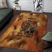 Onuris Area Rug Egyptian War God Slayer of Enemies Spear Lion Ancient Battle