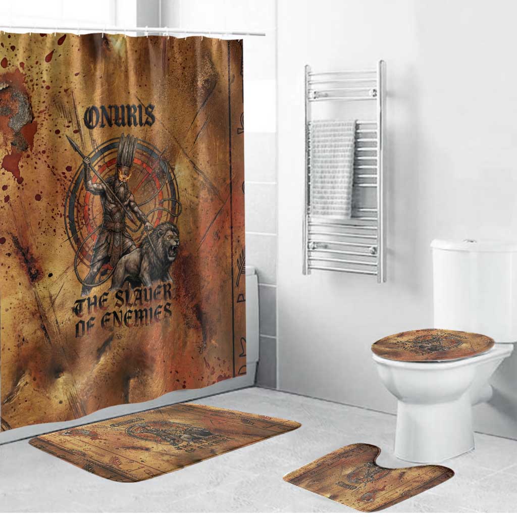 Onuris Bathroom Set Egyptian War God Slayer of Enemies Spear Lion Ancient Battle