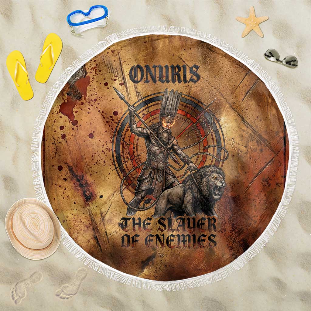 Onuris Beach Blanket Egyptian War God Slayer of Enemies Spear Lion Ancient Battle