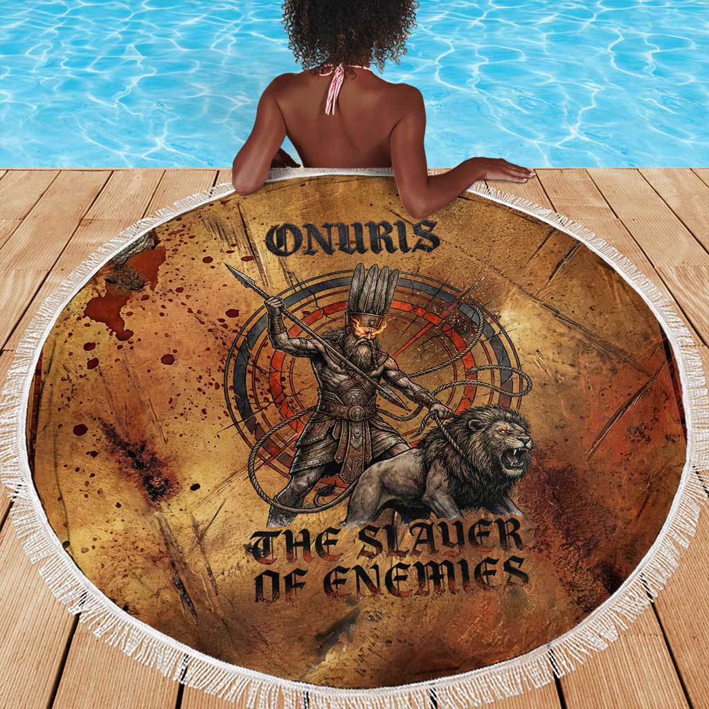 Onuris Beach Blanket Egyptian War God Slayer of Enemies Spear Lion Ancient Battle
