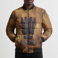 Onuris Bomber Puffer Jacket Egyptian War God Slayer of Enemies Spear Lion Ancient Battle