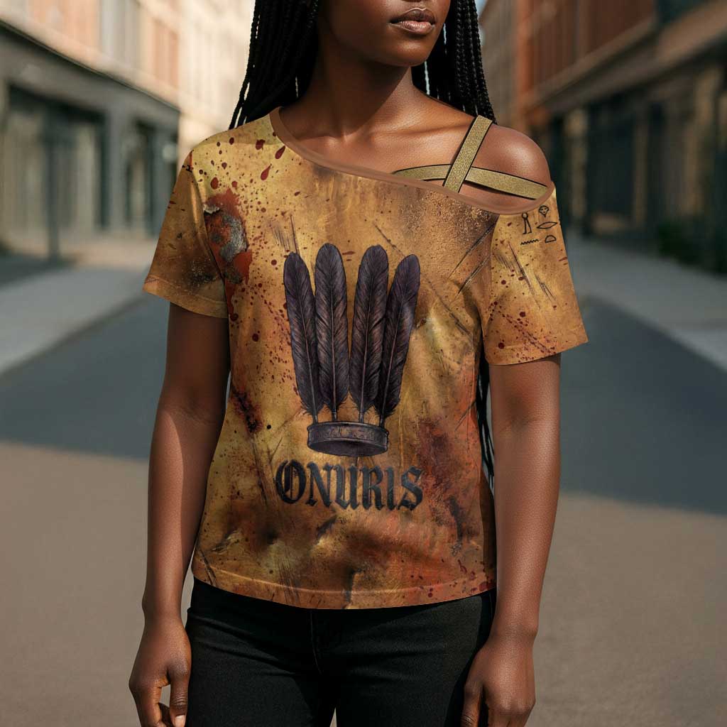 Onuris Cross Shoulder Shirt Egyptian War God Slayer of Enemies Spear Lion Ancient Battle