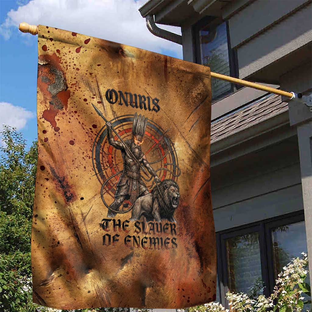 Onuris Garden Flag Egyptian War God Slayer of Enemies Spear Lion Ancient Battle