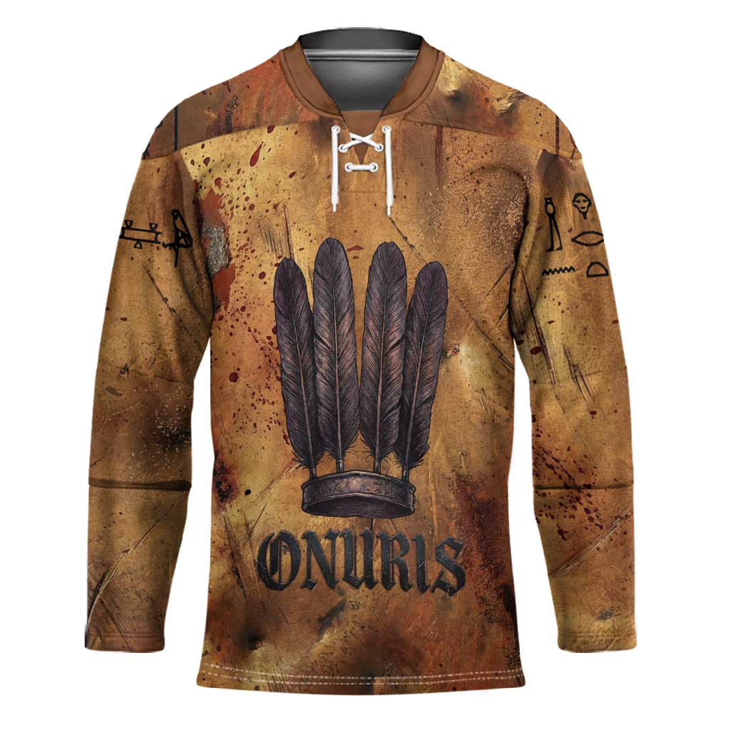 Onuris Hockey Jersey Egyptian War God Slayer of Enemies Spear Lion Ancient Battle