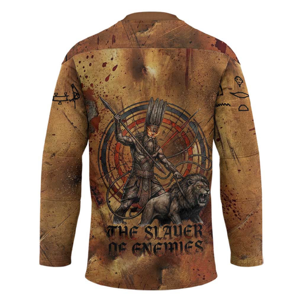 Onuris Hockey Jersey Egyptian War God Slayer of Enemies Spear Lion Ancient Battle
