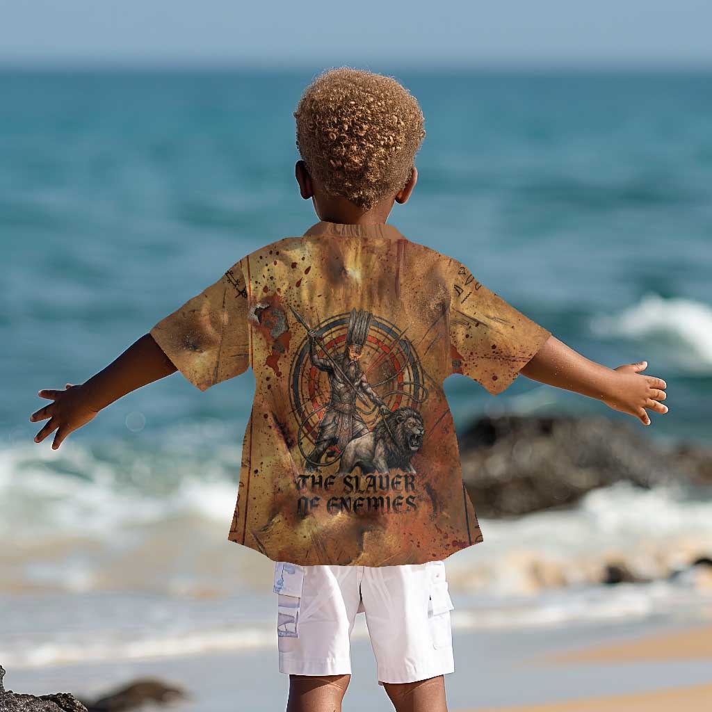Onuris Kid Hawaiian Shirt Egyptian War God Slayer of Enemies Spear Lion Ancient Battle