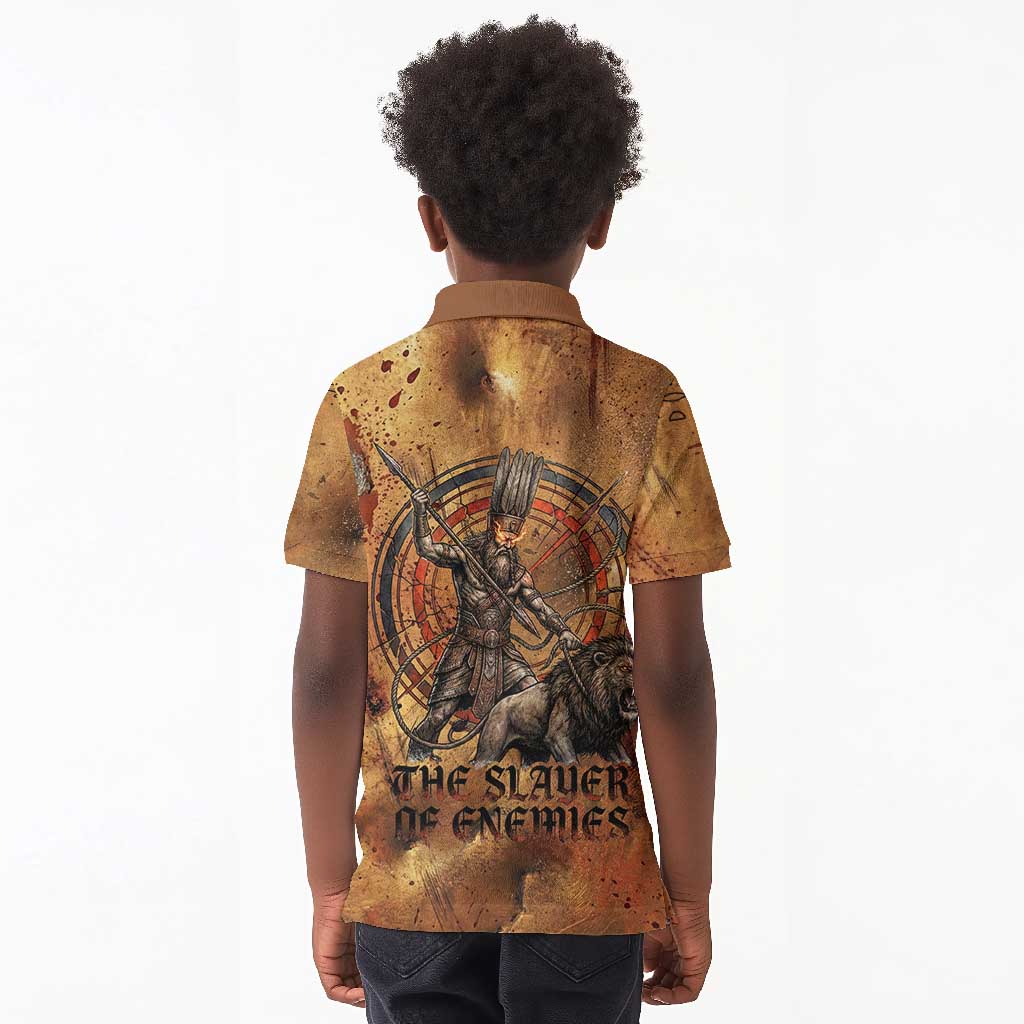Onuris Kid Polo Shirt Egyptian War God Slayer of Enemies Spear Lion Ancient Battle