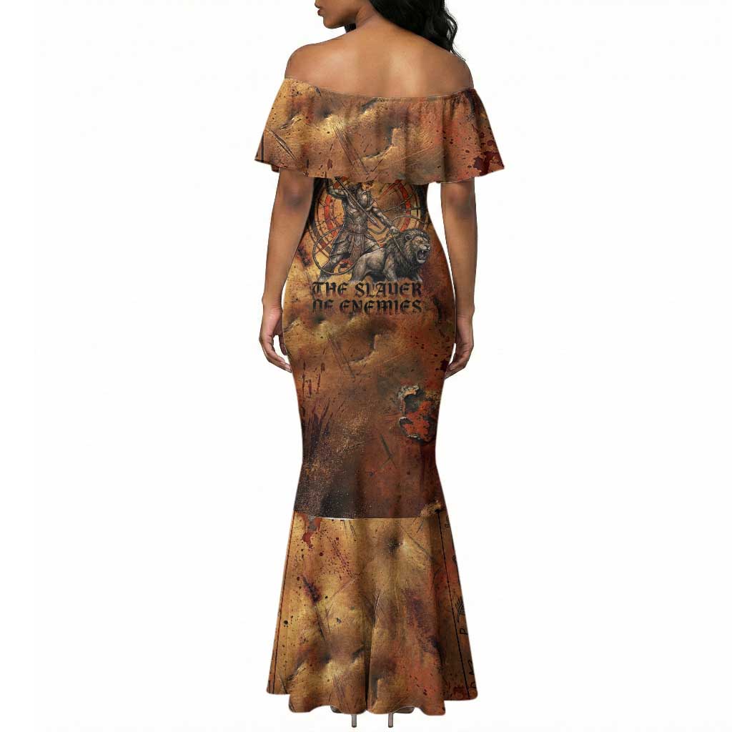 Onuris Mermaid Dress Egyptian War God Slayer of Enemies Spear Lion Ancient Battle