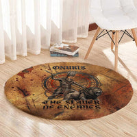 Onuris Round Carpet Egyptian War God Slayer of Enemies Spear Lion Ancient Battle