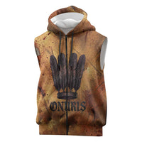 Onuris Sleeveless Zip Hoodie Egyptian War God Slayer of Enemies Spear Lion Ancient Battle