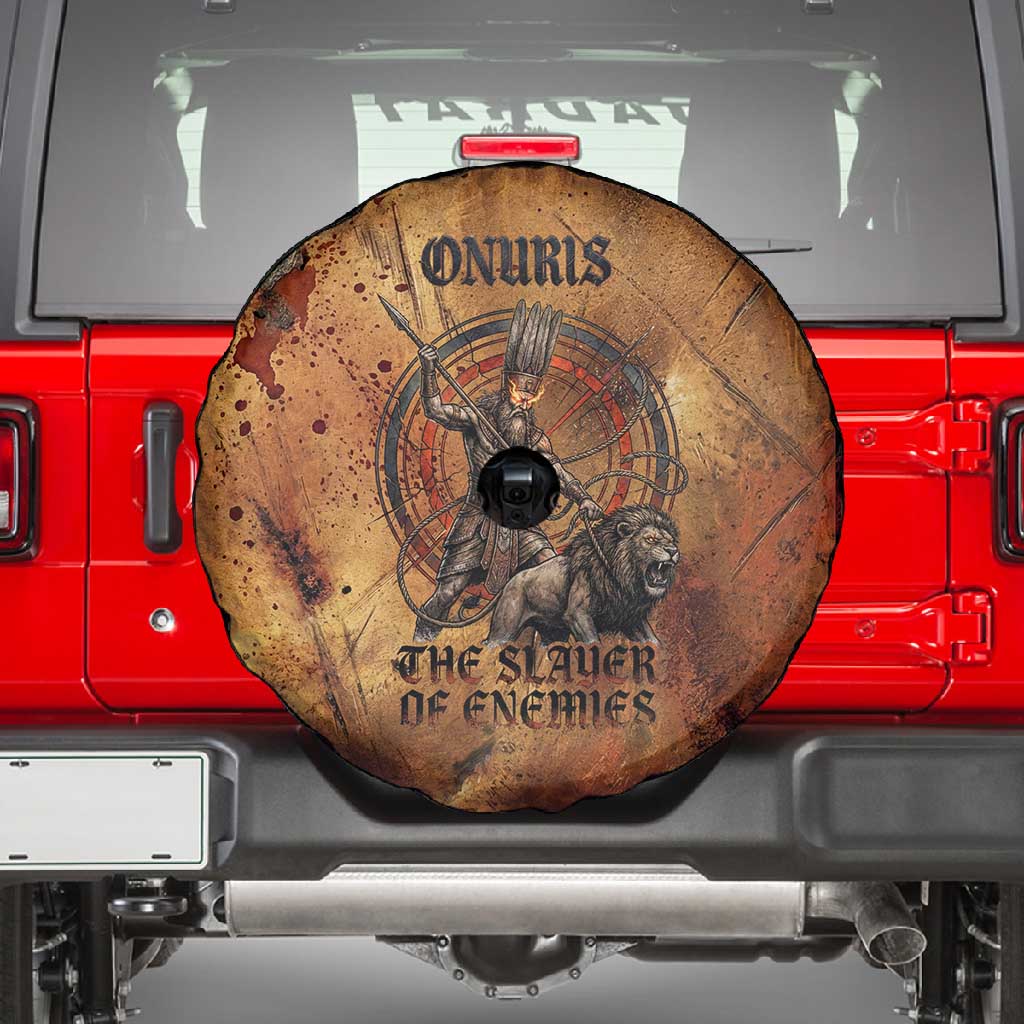 Onuris Spare Tire Cover Egyptian War God Slayer of Enemies Spear Lion Ancient Battle