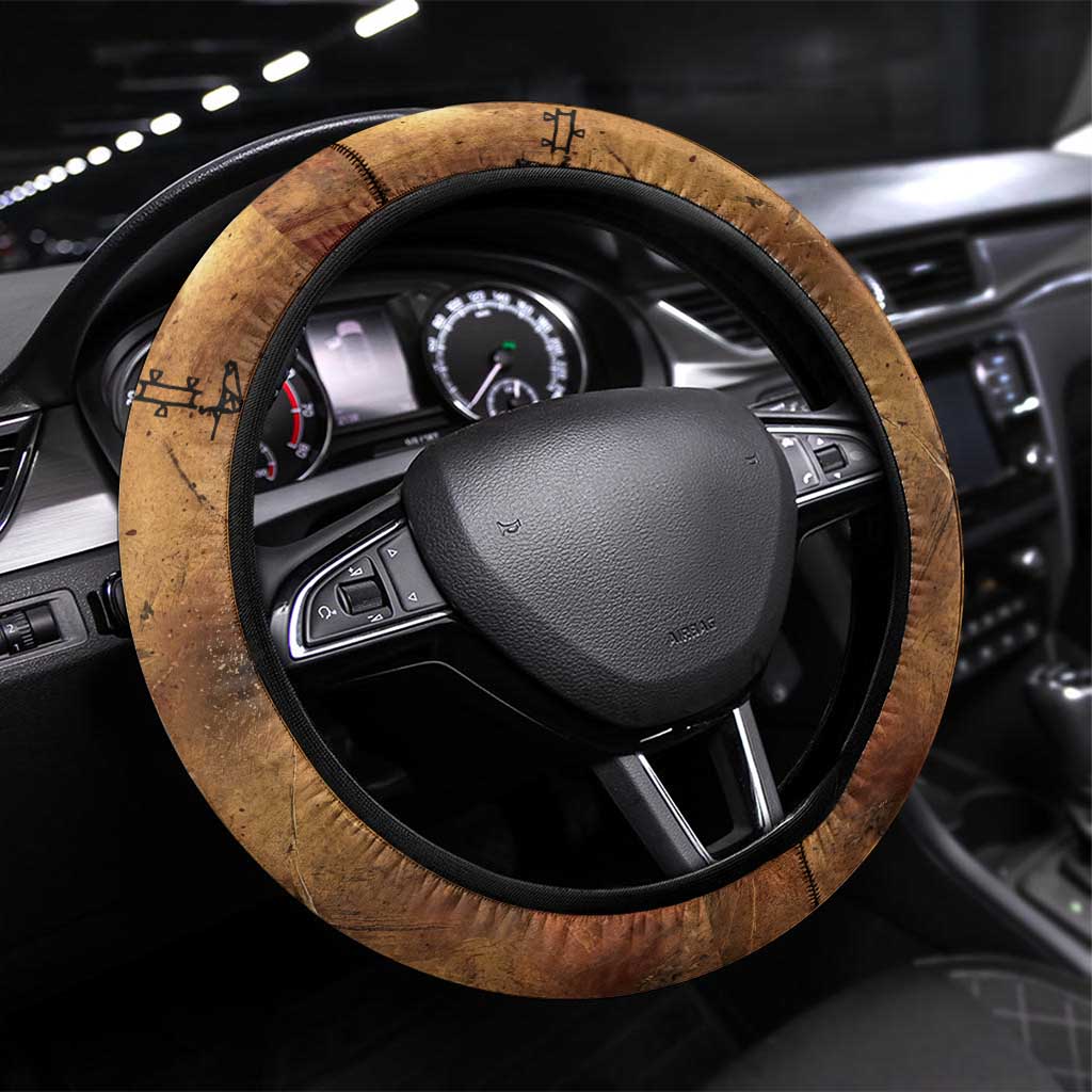 Onuris Steering Wheel Cover Egyptian War God Slayer of Enemies Spear Lion Ancient Battle