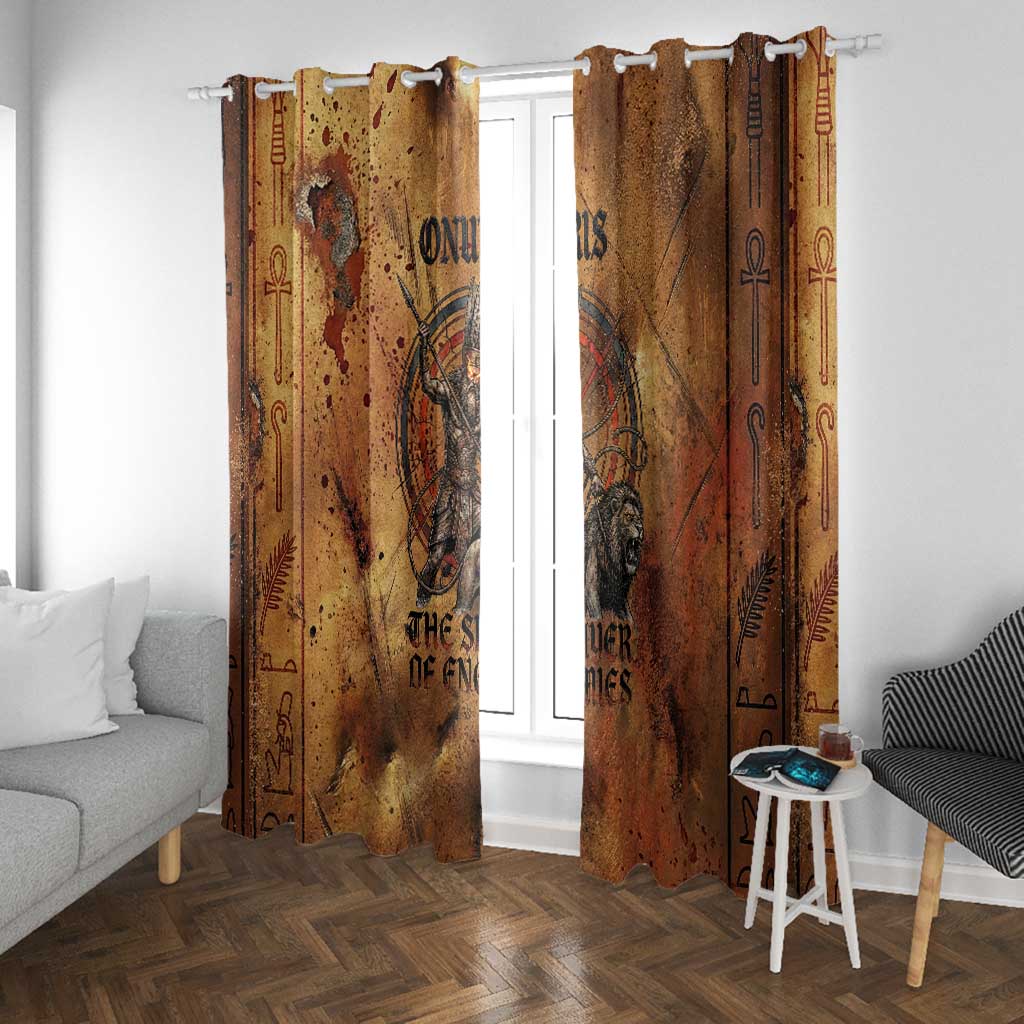 Onuris Window Curtain Egyptian War God Slayer of Enemies Spear Lion Ancient Battle