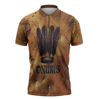 Onuris Zipper Polo Shirt Egyptian War God Slayer of Enemies Spear Lion Ancient Battle