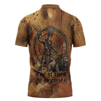Onuris Zipper Polo Shirt Egyptian War God Slayer of Enemies Spear Lion Ancient Battle