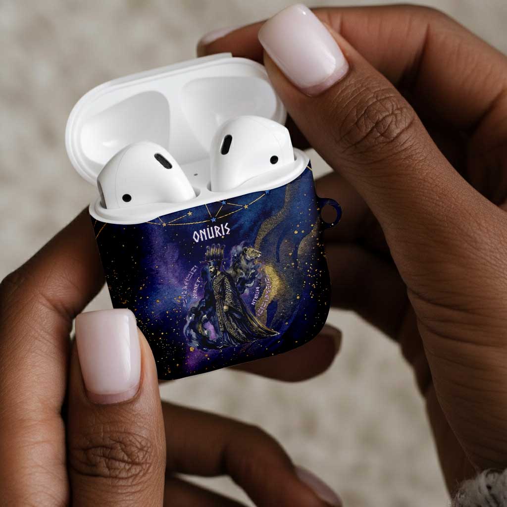 Onuris AirPods Case Cosmic Warrior Egyptian God Eye of Horus Spears Starry Night