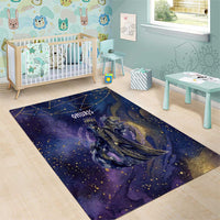 Onuris Area Rug Cosmic Warrior Egyptian God Eye of Horus Spears Starry Night
