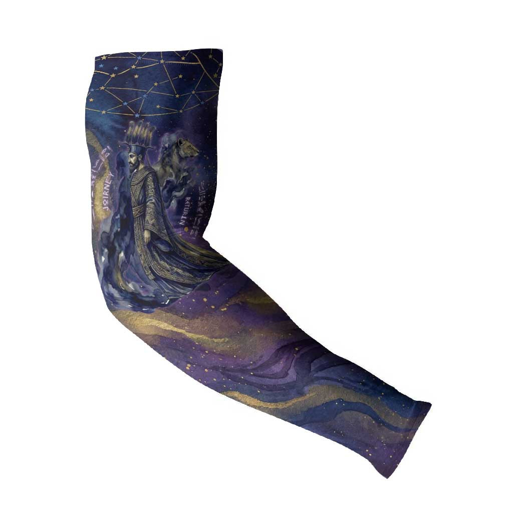 Onuris Arm Sleeves Cosmic Warrior Egyptian God Eye of Horus Spears Starry Night