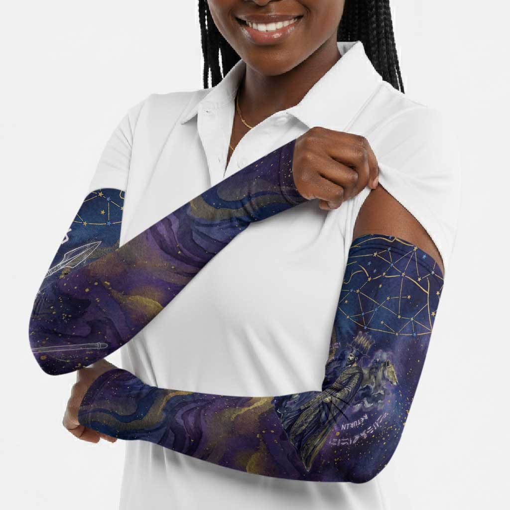 Onuris Arm Sleeves Cosmic Warrior Egyptian God Eye of Horus Spears Starry Night