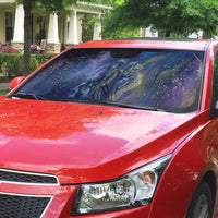 Onuris Auto Sun Shade Cosmic Warrior Egyptian God Eye of Horus Spears Starry Night