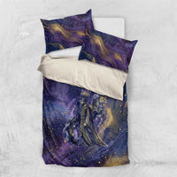 Onuris Bedding Set Cosmic Warrior Egyptian God Eye of Horus Spears Starry Night