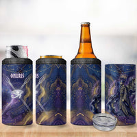 Onuris 4 in 1 Can Cooler Tumbler Cosmic Warrior Egyptian God Eye of Horus Spears Starry Night