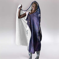 Onuris Hooded Blanket Cosmic Warrior Egyptian God Eye of Horus Spears Starry Night